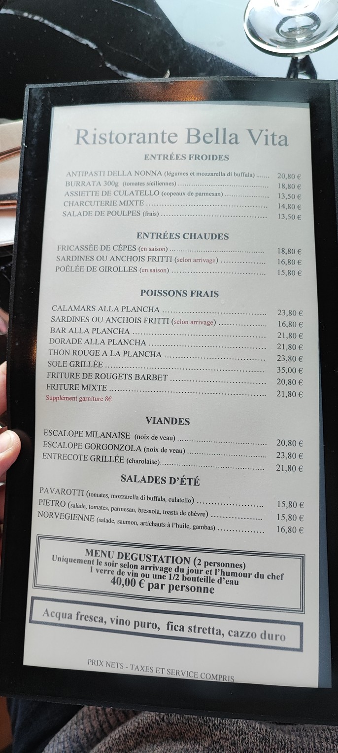 La Bella Vita_Clamar menu 1