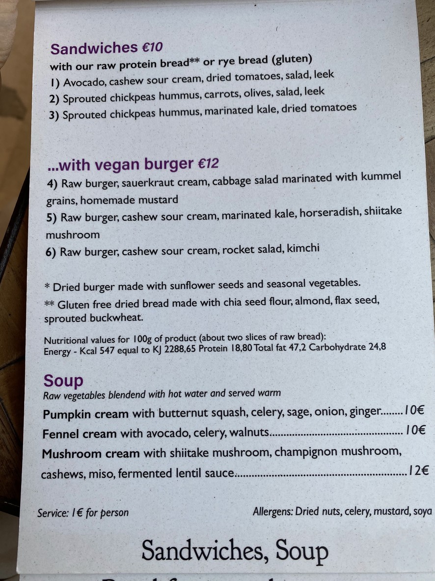 Écru menu 3