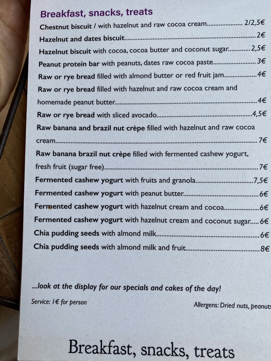 Écru menu 4
