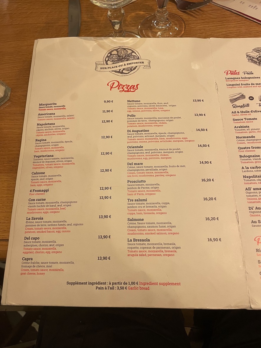 La Trattoria Di Augustino menu 1