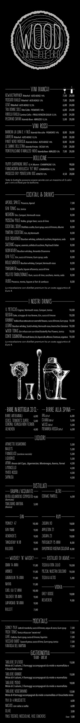 Wood San Pietro menu 1