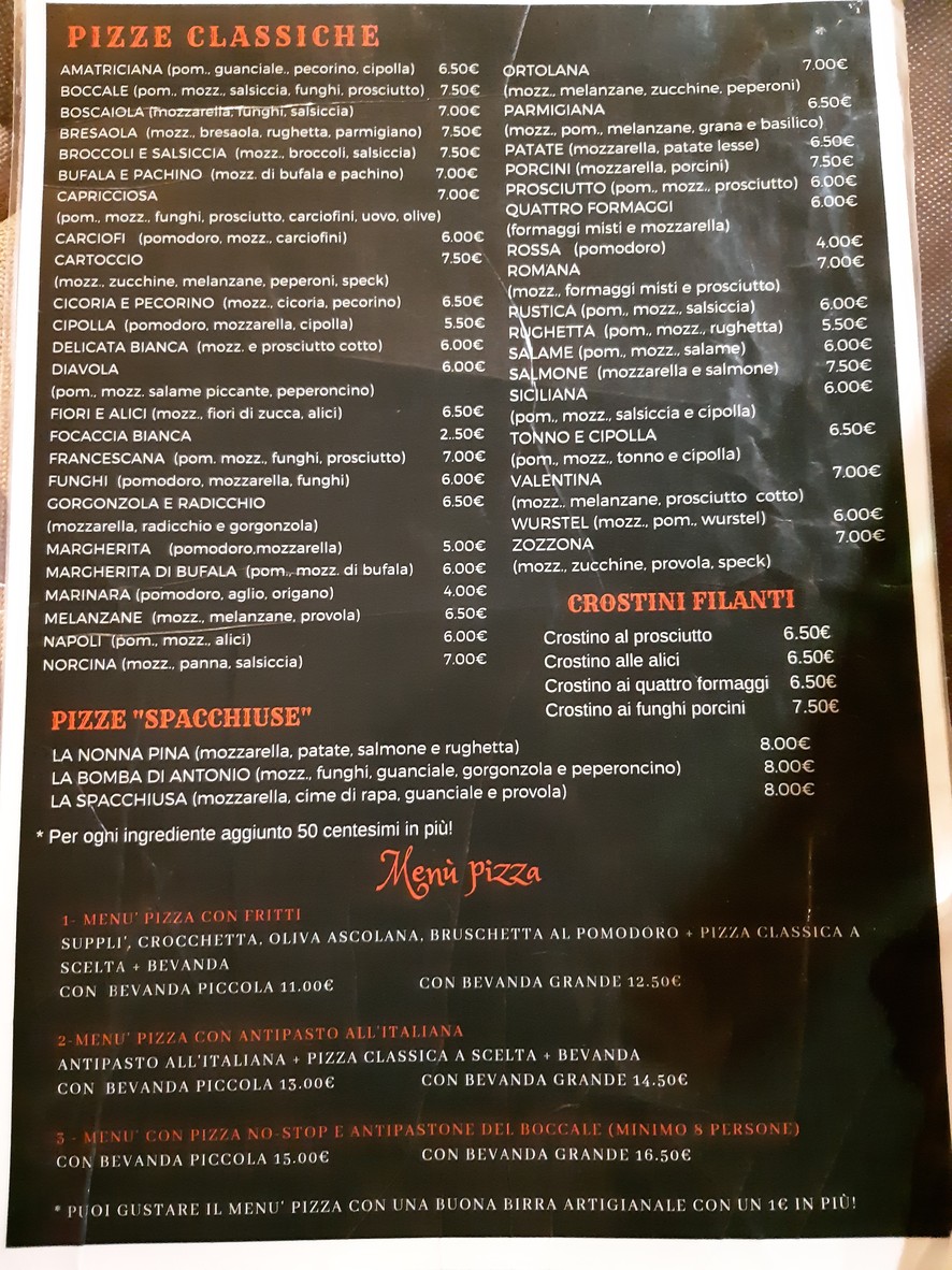 Pizzeria Il Boccale menu 2
