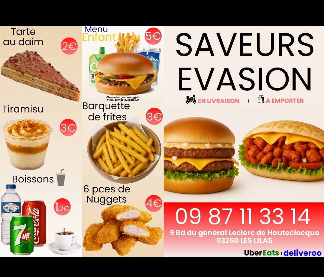 saveurs evasion menu 3
