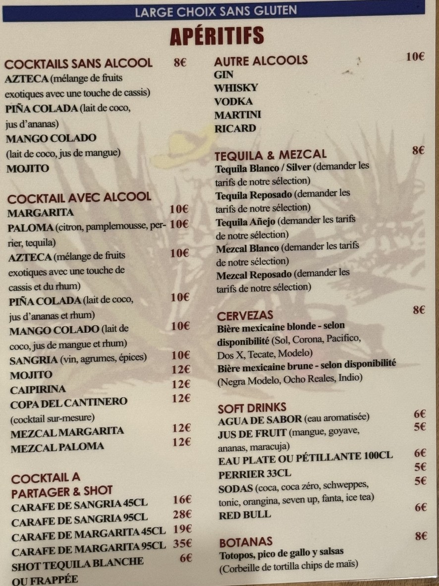 Azteca restaurante mexicano | Fajitas & Guacamole menu 1