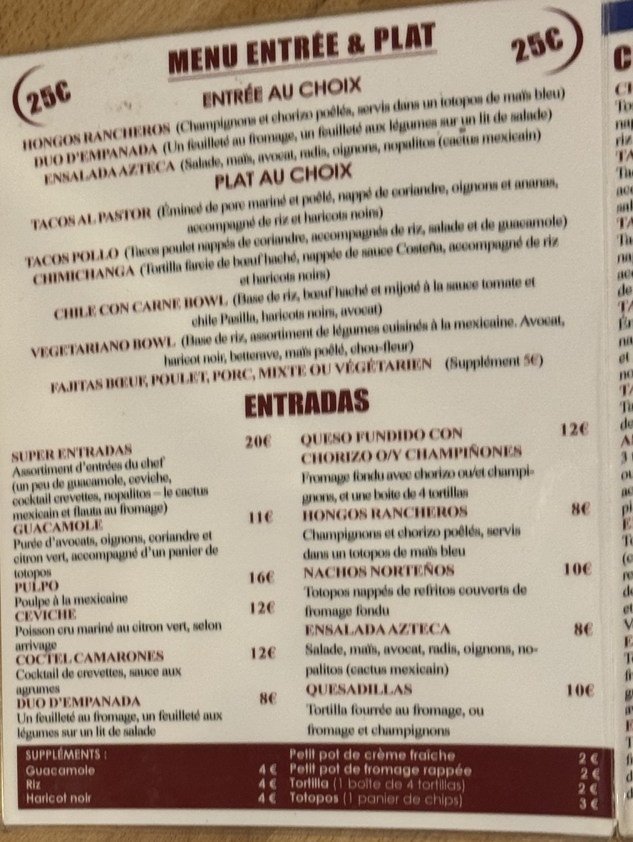 Azteca restaurante mexicano | Fajitas & Guacamole menu 2