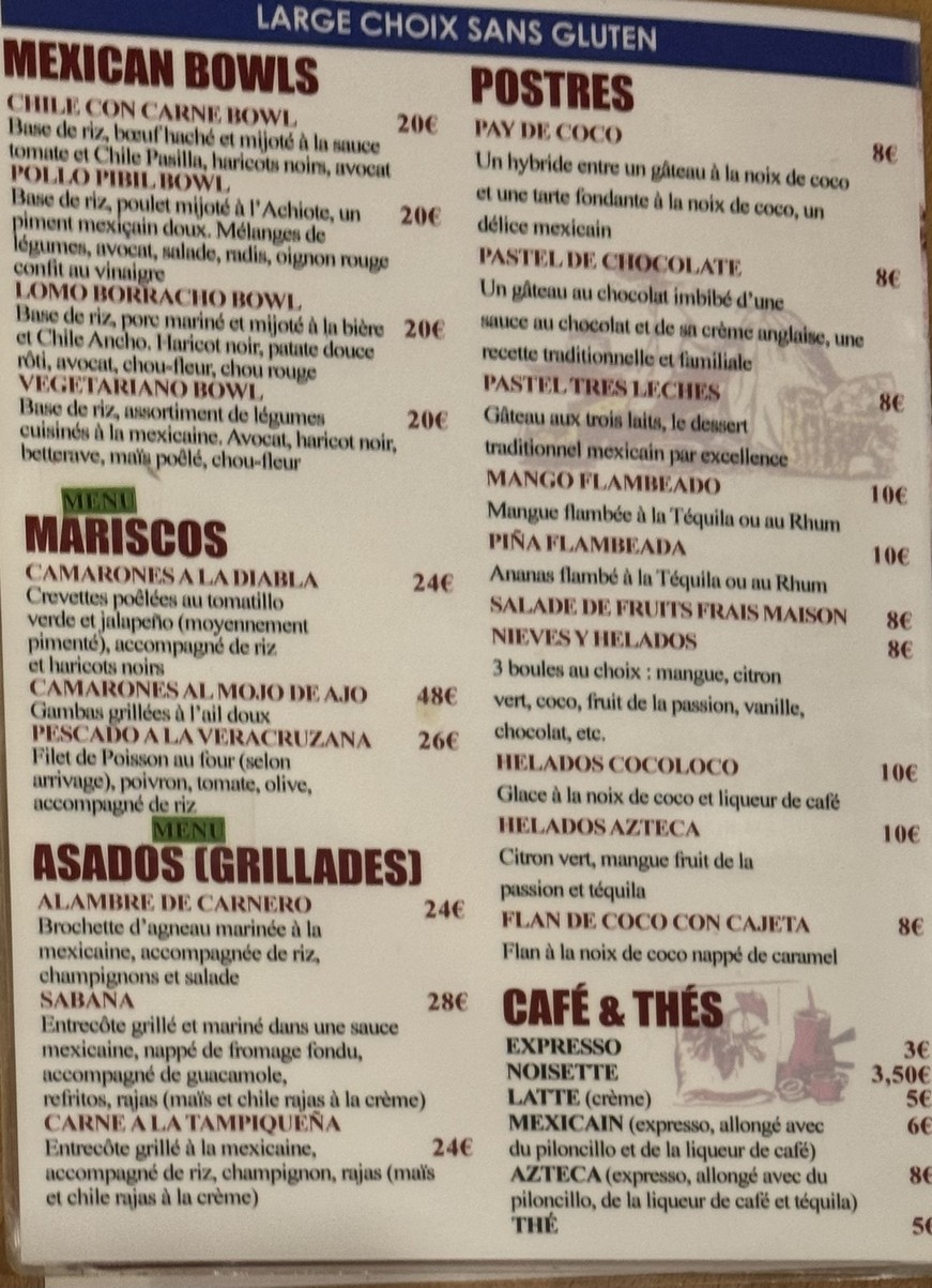 Azteca restaurante mexicano | Fajitas & Guacamole menu 4