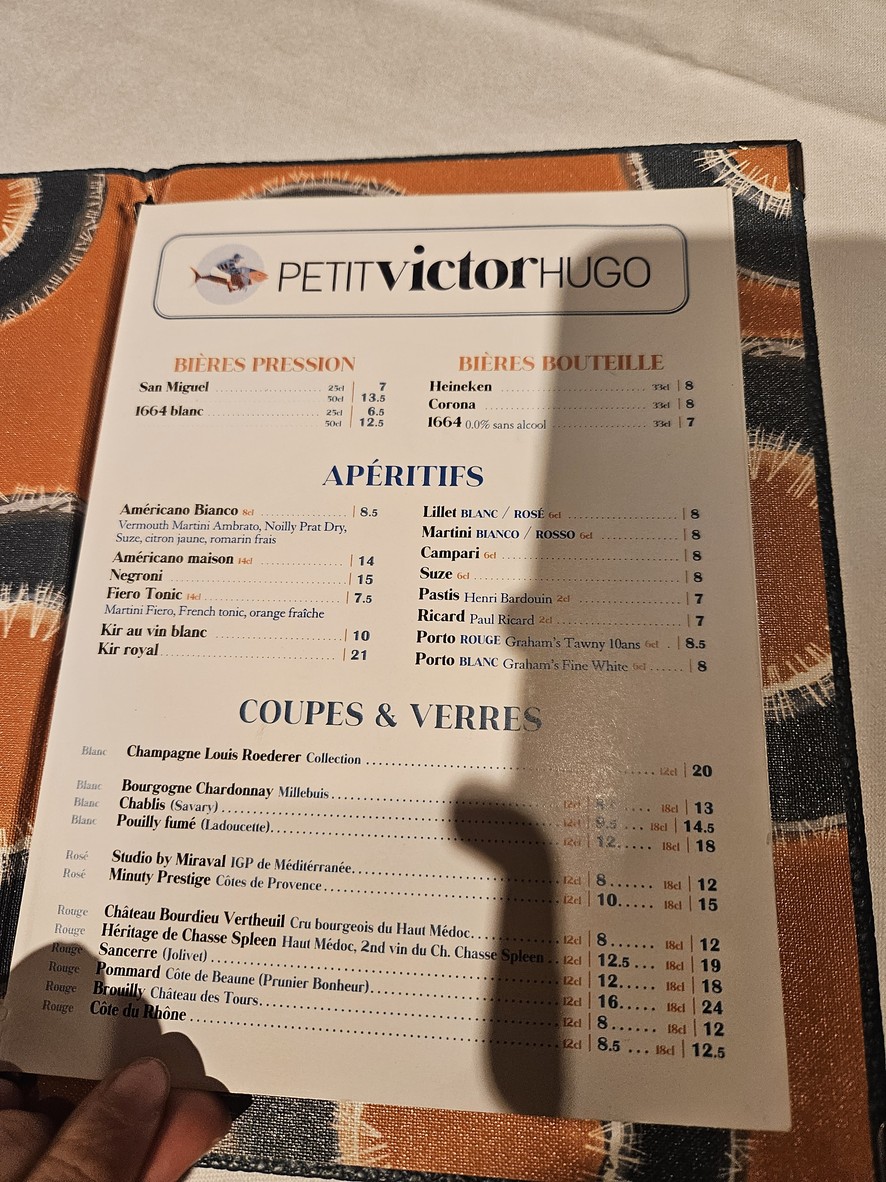 Petit Victor Hugo (PVH) menu 2