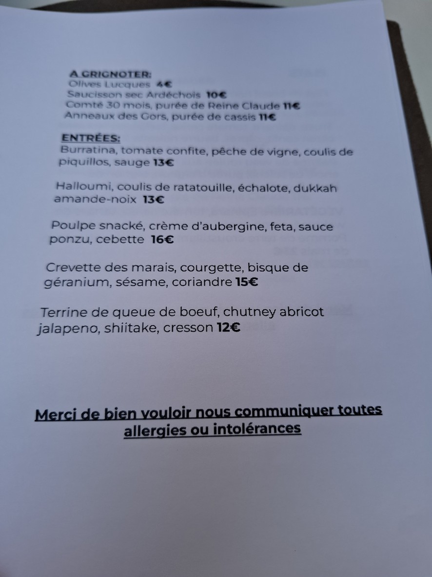 LE SINGE A PARIS menu 1