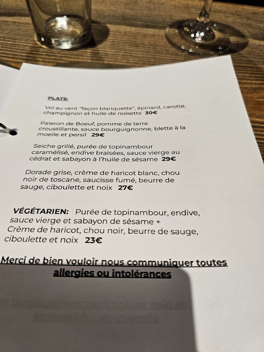 LE SINGE A PARIS menu 4