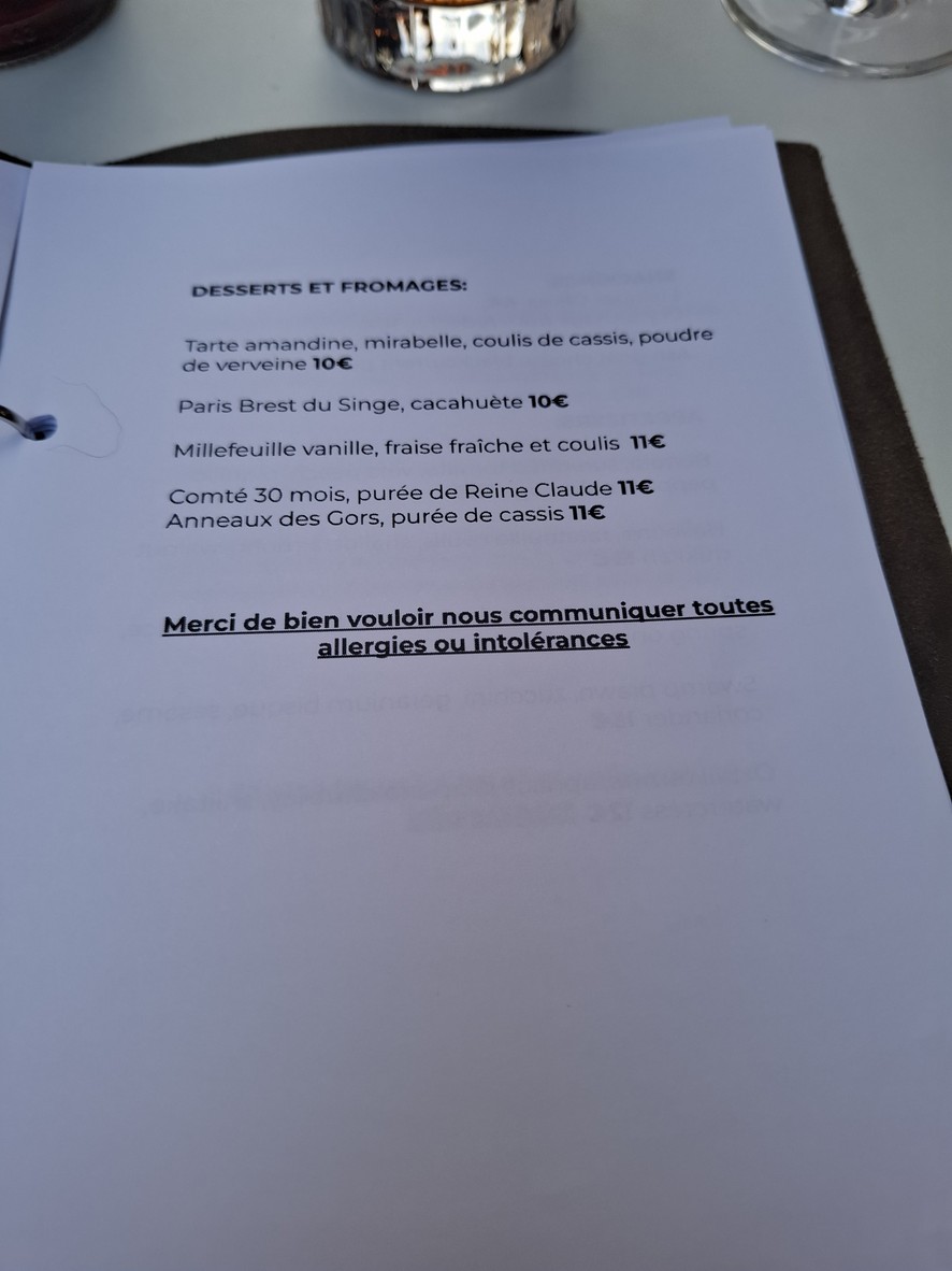 LE SINGE A PARIS menu 6