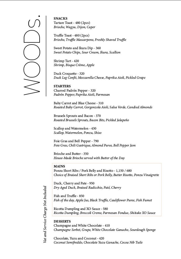 WOODs.bkk menu 1