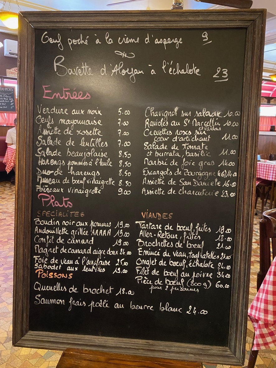 Le Sabodet menu 1