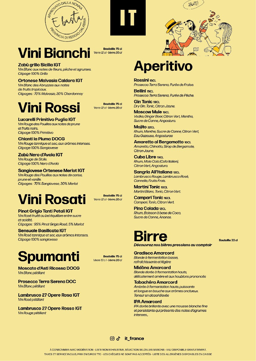 IT - Italian Trattoria La Vache Noire menu 4