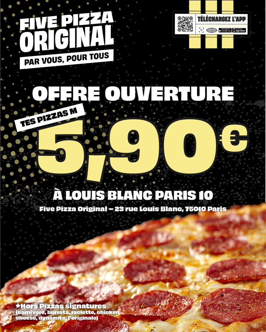 Five Pizza Original - Paris 10 - Louis Blanc menu 1