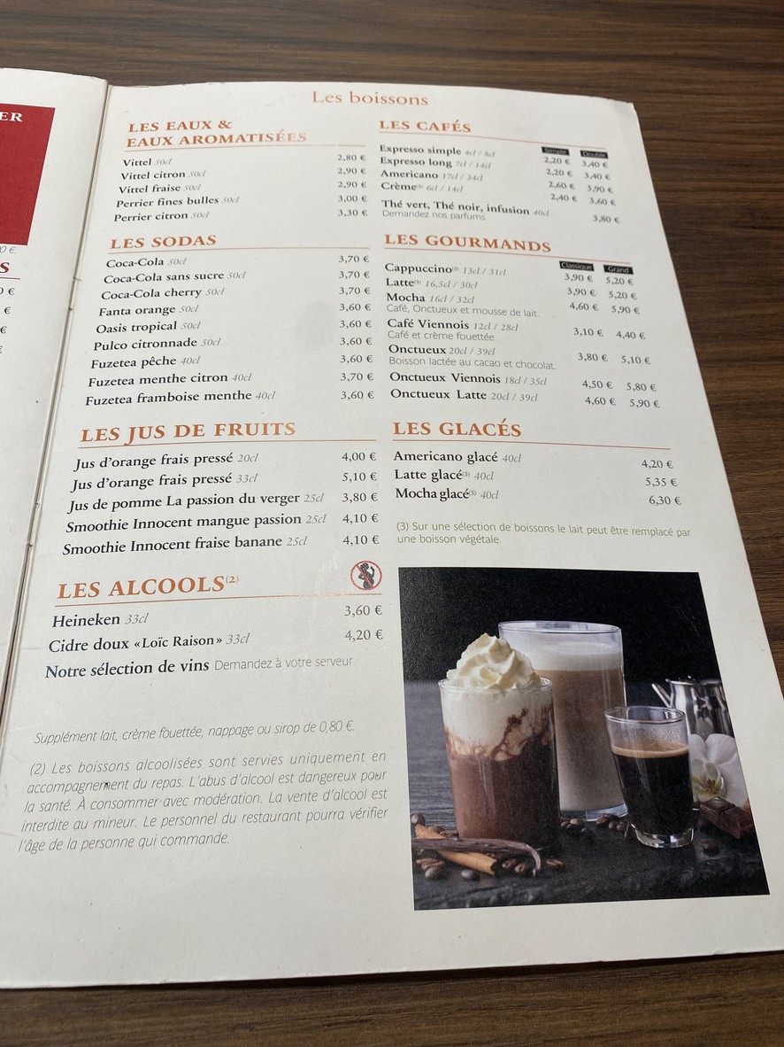 PAUL menu 4