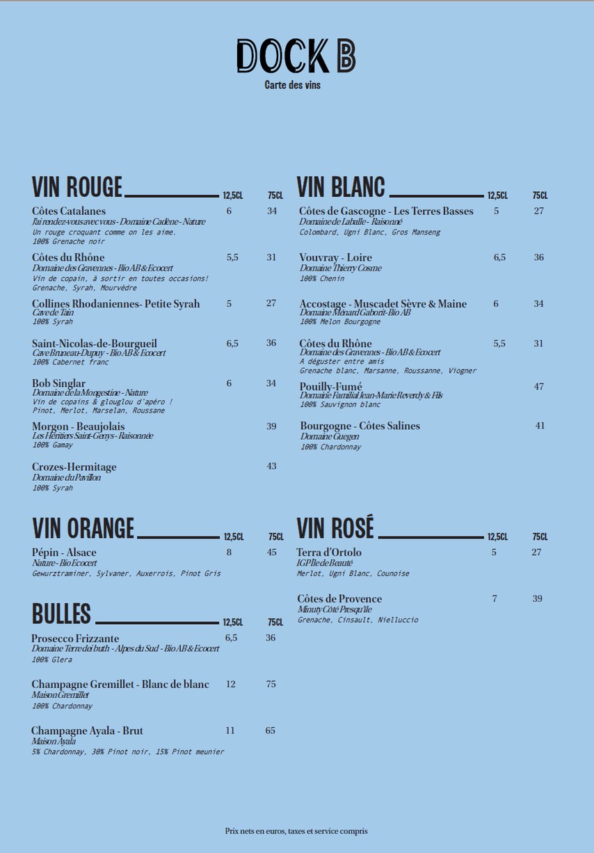 DOCK B menu 3
