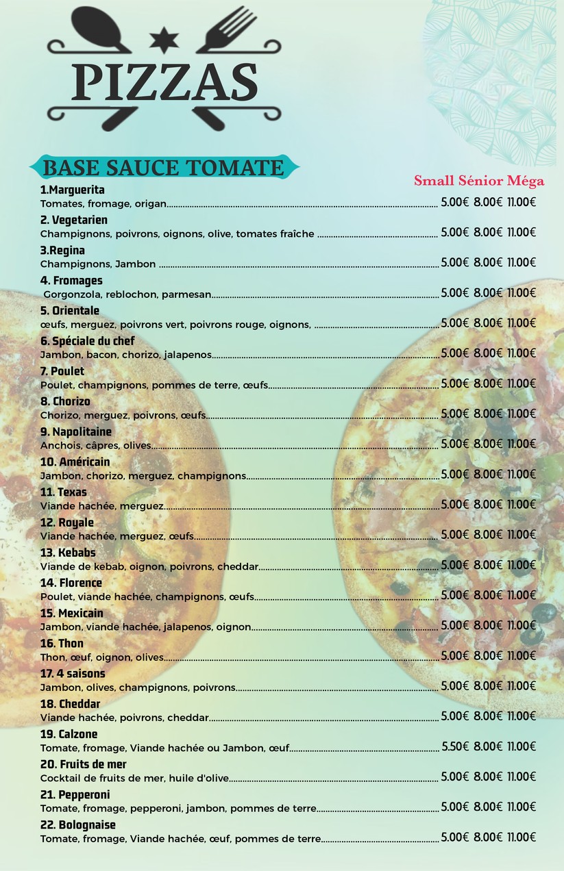 SHAI FOOD - The Pizza King menu 2