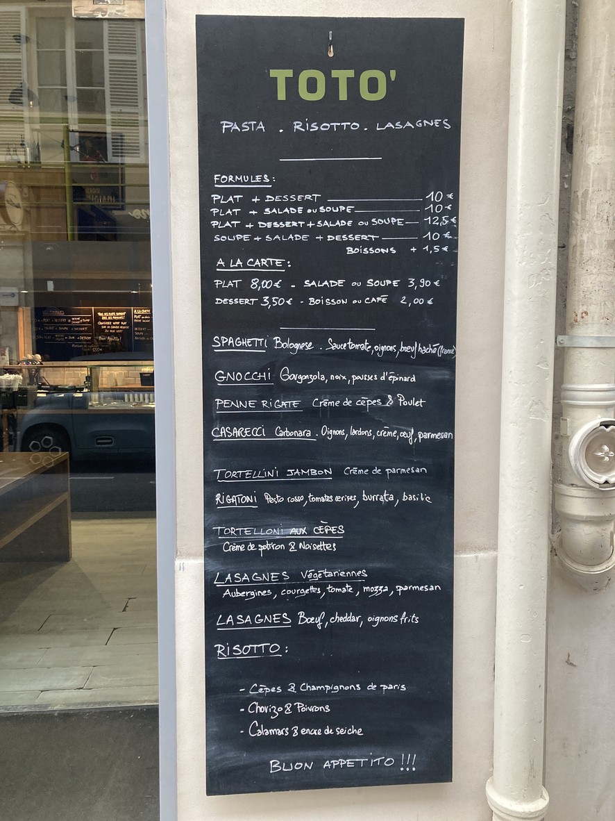 TOTO' menu 1