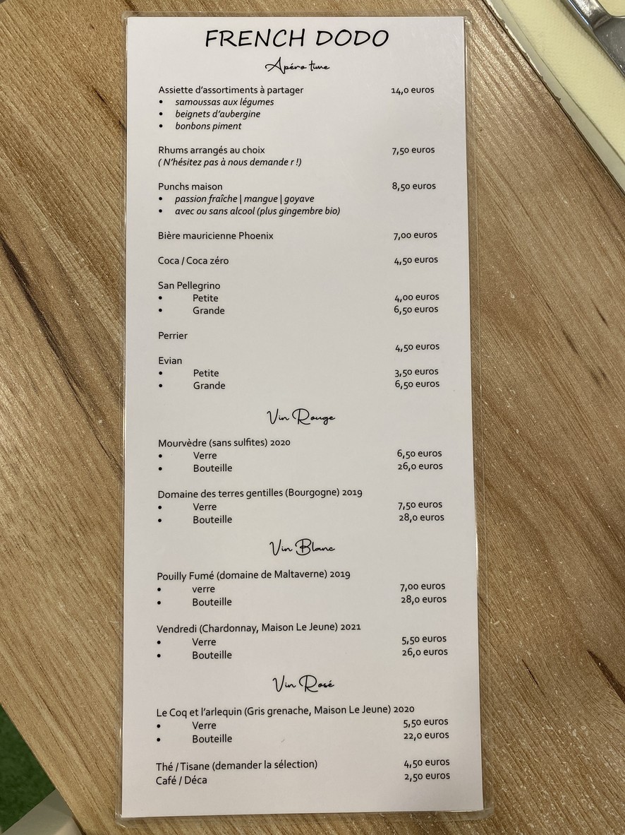 le french dodo menu 2