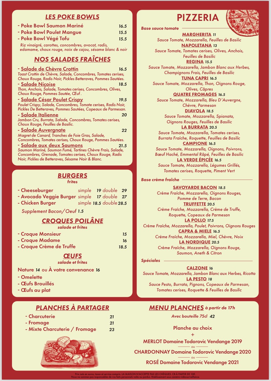 La Brasserie Chapelle menu 2