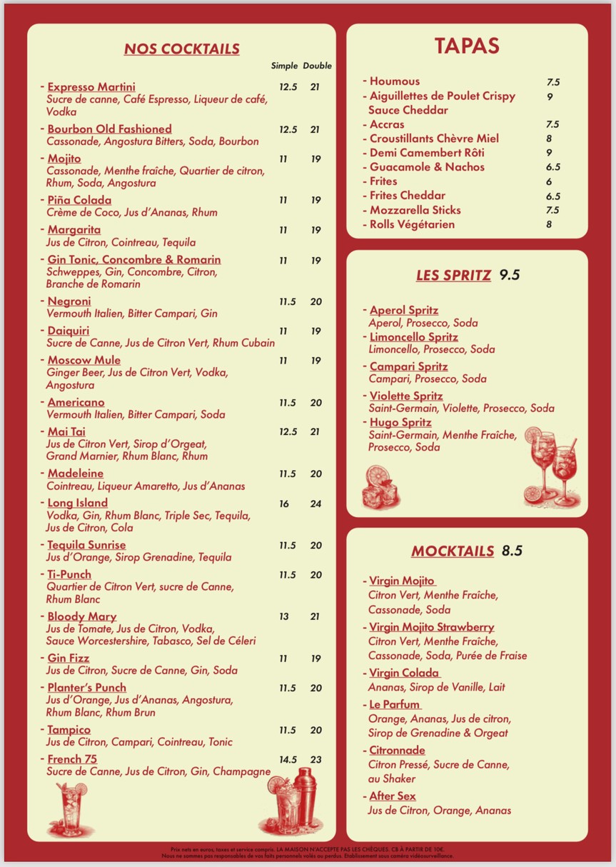 La Brasserie Chapelle menu 3