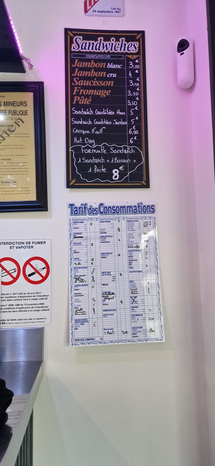 La Rivière menu 1