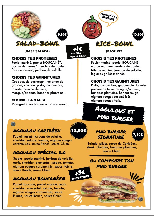 Le Caribéen menu 2