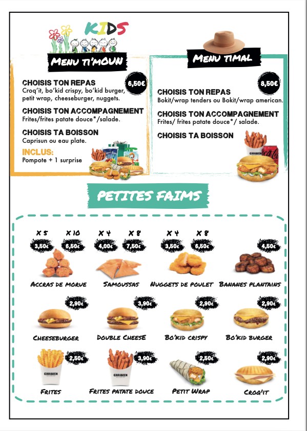 Le Caribéen menu 3