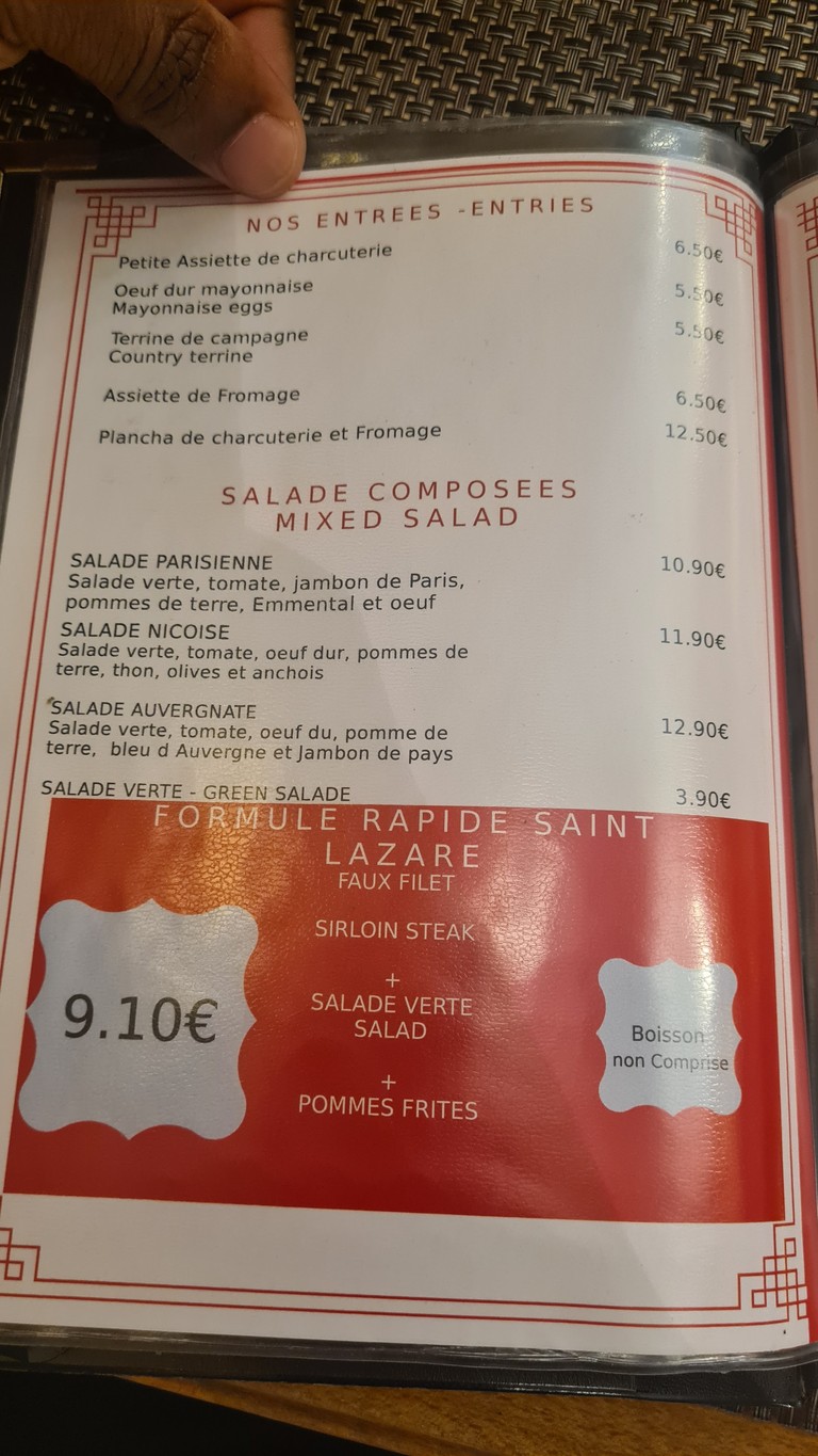 Café Saint Lazare menu 2