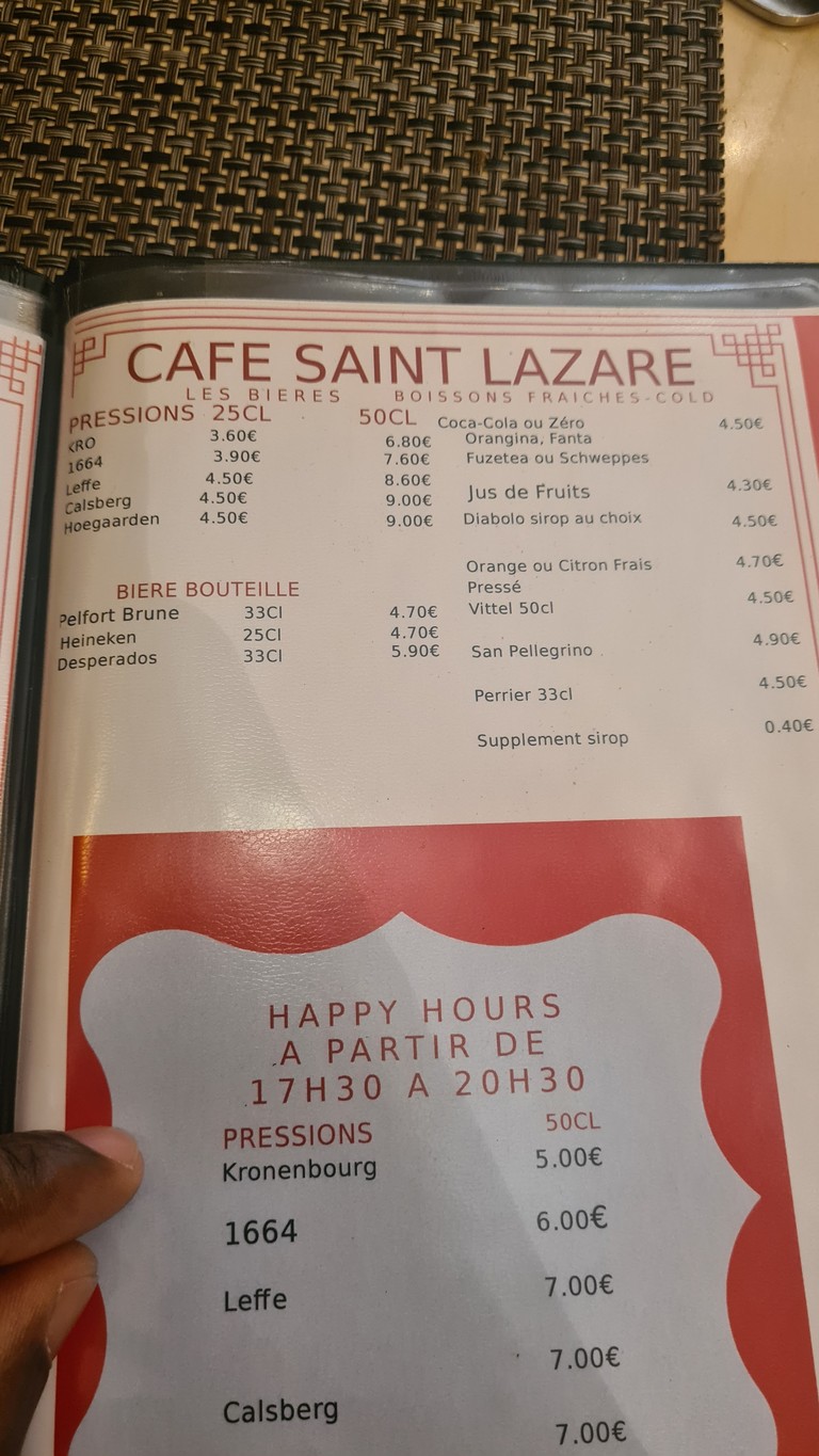 Café Saint Lazare menu 3