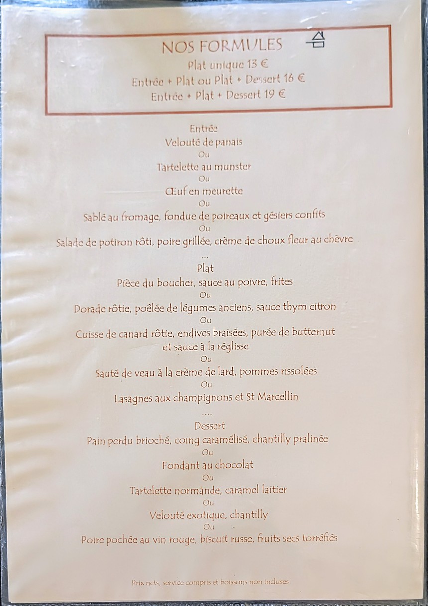 Espace Aurore menu 1