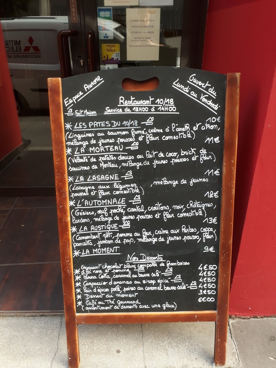 Espace Aurore menu 2