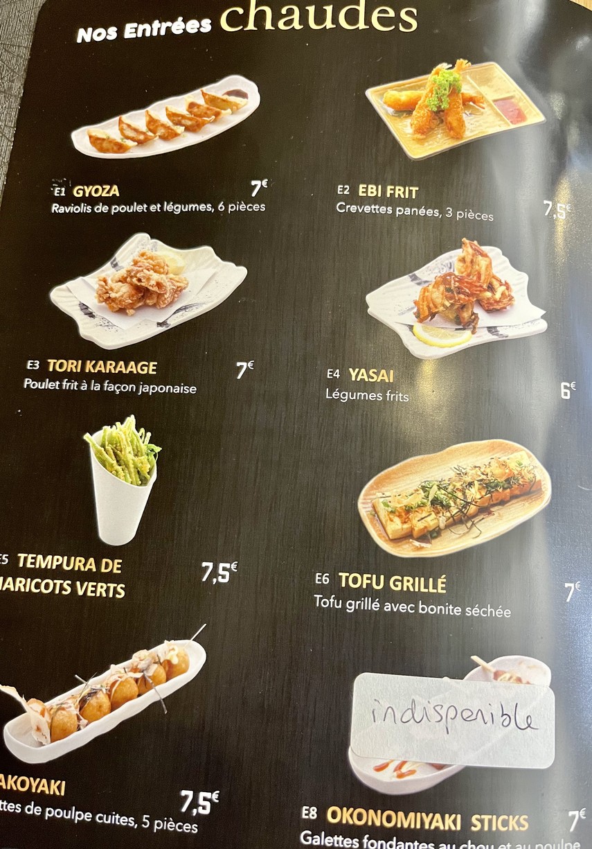 Manayaki menu 1