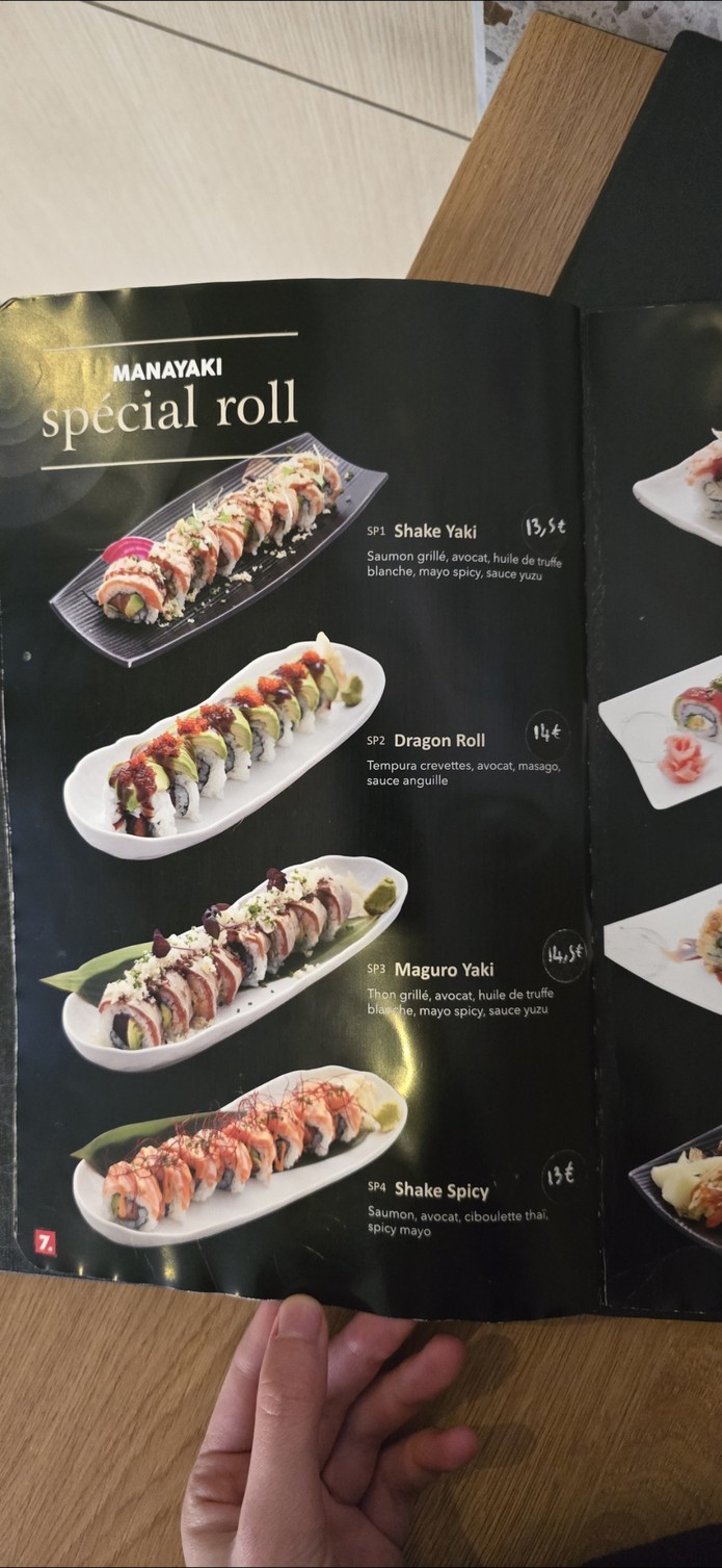 Manayaki menu 2