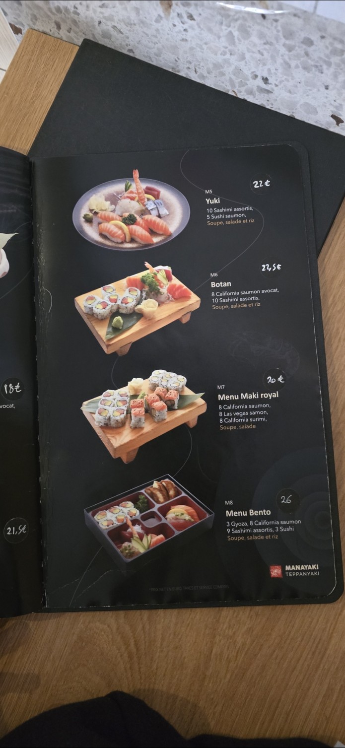 Manayaki menu 5