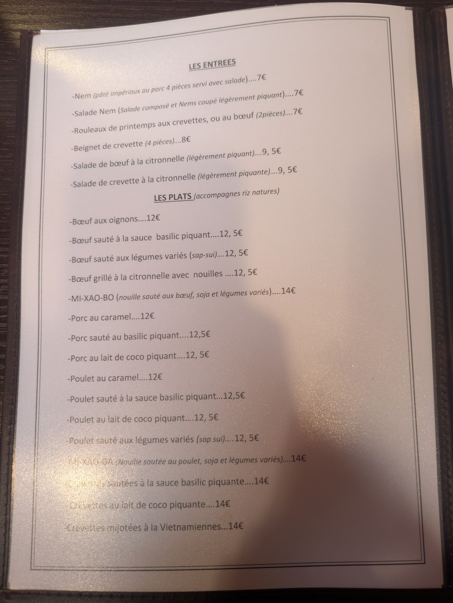 Le Mékong menu 2