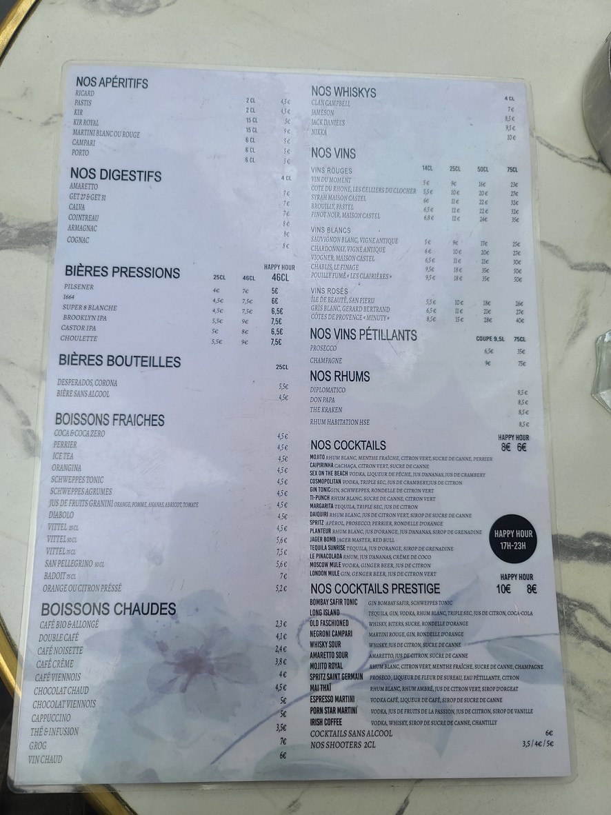 Bistrot Smiley menu 3