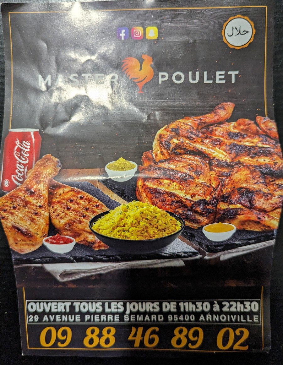 MASTER CHICKEN - Villiers-le-Bel menu 1