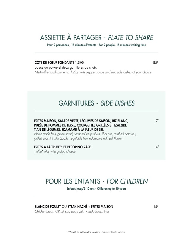 La pépinière menu 4