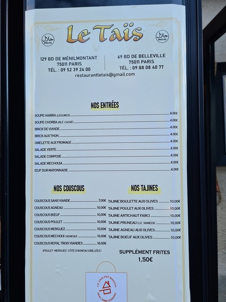 Le Taïs - Algerian couscous restaurant