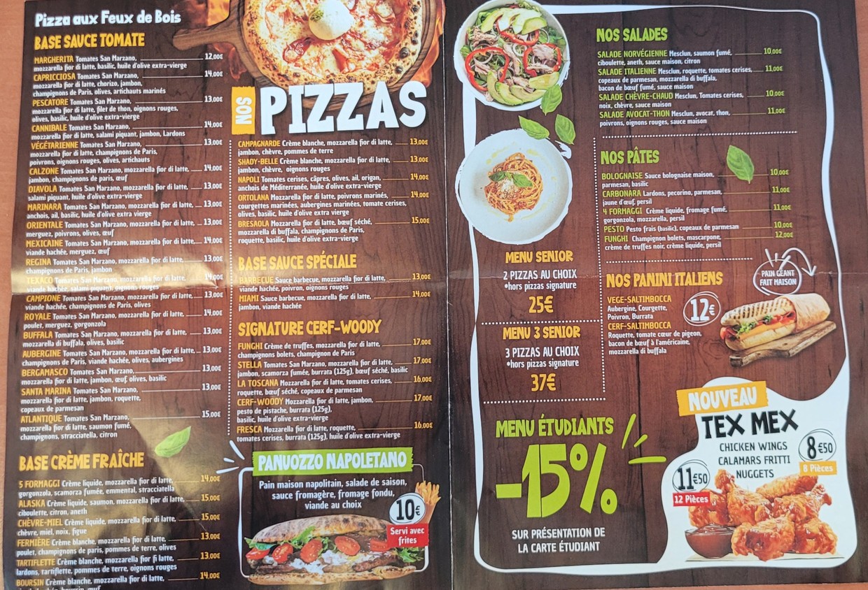 Cerf Woody menu 1