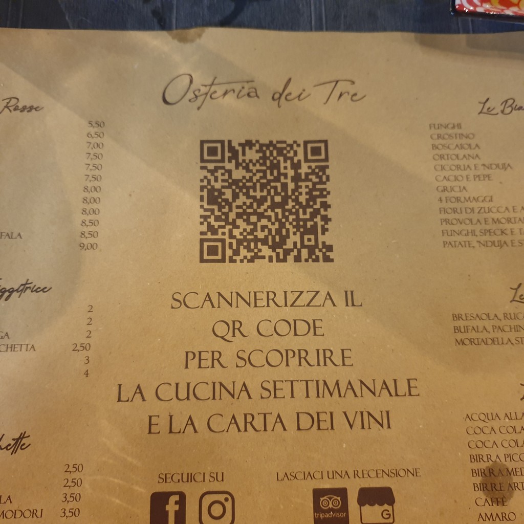 Osteria dei Tre menu 4