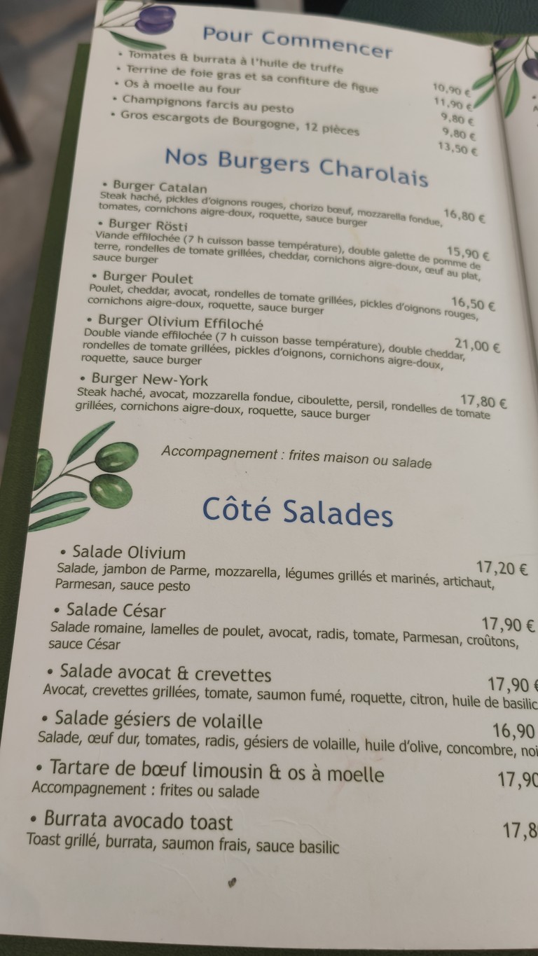 Olivium menu 2