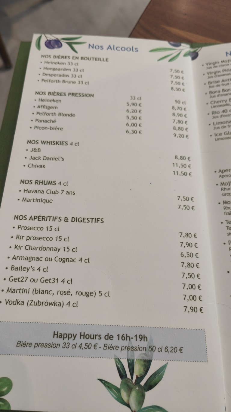 Olivium menu 8