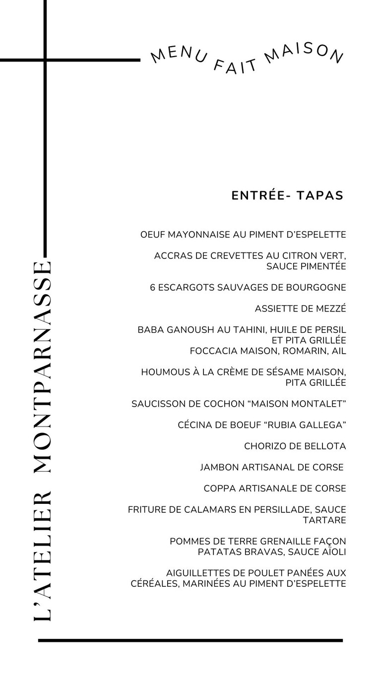 Café Atelier menu 1