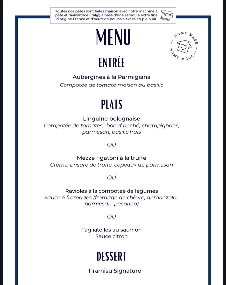 Trattoria en Seine menu 2