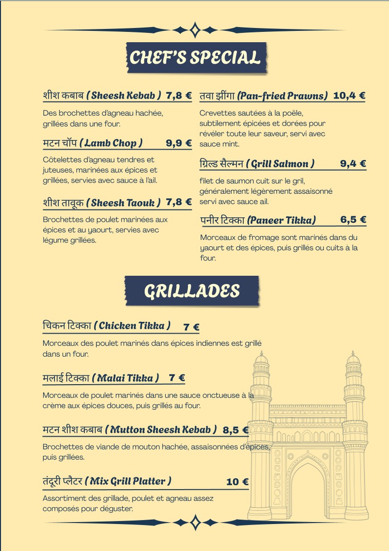 Curry Villa menu 2