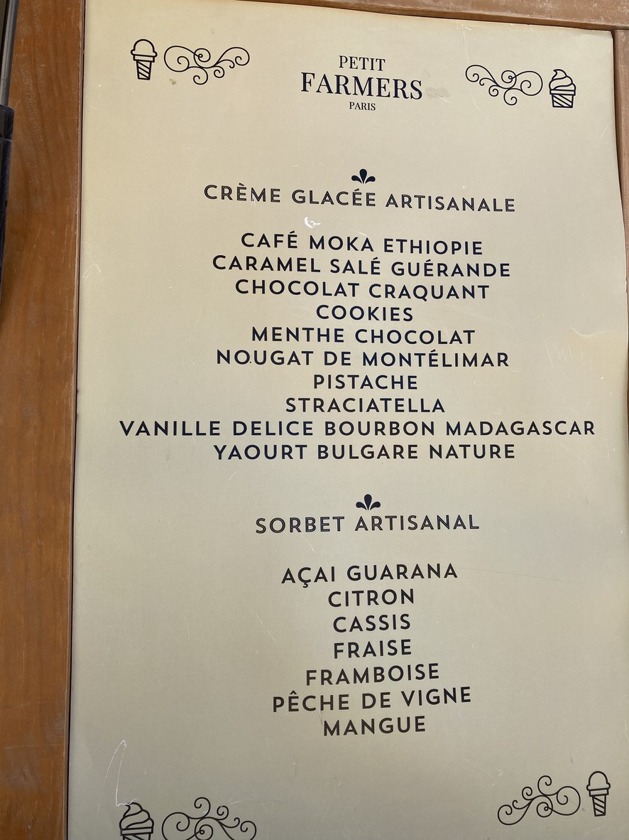 Petit Farmers Tuileries menu 2