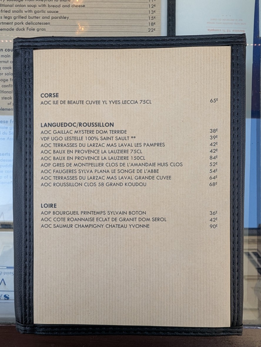 Le Petit Saint-Benoit menu 3