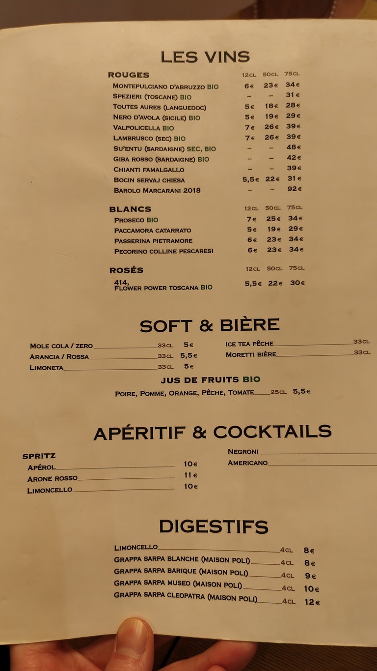 Piacere pizza menu 2